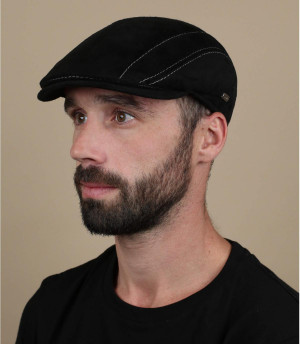 béret daim noir Brandon Microfibre noir